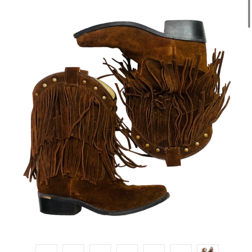 SHYANNE® GIRLS' FRINGE SNIP TOE WESTERN BOOTS